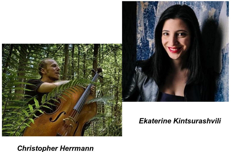Pianistin Ekaterine Kintsurashvili und Cellist Christopher Herrmann musizieren gemeinsam am 24. Oktober Pianistin Ekaterine Kintsurashvili und Cellist Christopher Herrmann musizieren gemeinsam am 24. Oktober